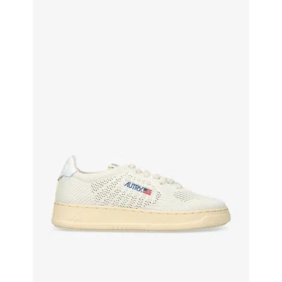 Autry Womens White Easeknit Panelled Mesh Low-top Trainers