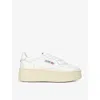AUTRY AUTRY WOMEN'S WHITE MEDALIST PLATFORM LEATHER LOW-TOP TRAINERS