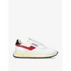 Autry Reelwind Leather Sneakers In White/red