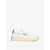 Autry 'medalist' White Low Top Sneakers With Black Contrasting Heel Tab In Leather Woman In White/comb