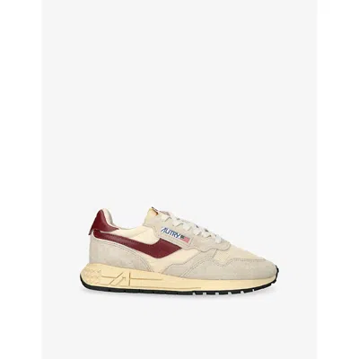 Autry Womens Beige Comb Reelwind Suede And Shell Trainers Eur 41 / 8 Uk In Neutral