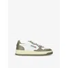 Autry Womens  Medalist Bi-colour Leather Low-top Trainers In Dark Green
