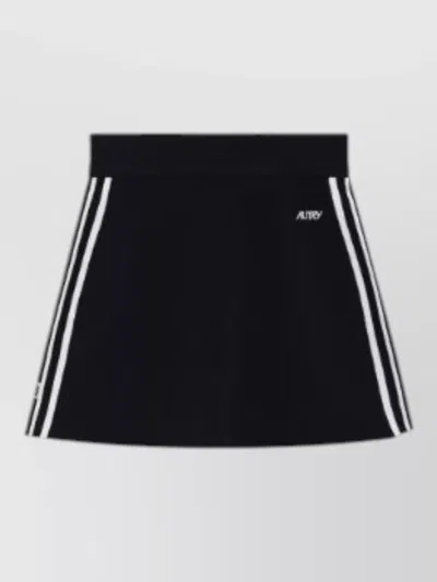 Autry Womens Mini Skirt Crew Neck Striped Waistband In Black