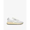 Autry Reelwind Sneakers In Gray And White With Suede In Silver