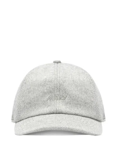 Autry Wool Baseball Cap With Embroidered Logo In White