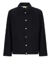 Autry Wool Blend Jacket With Classic Collar In Black