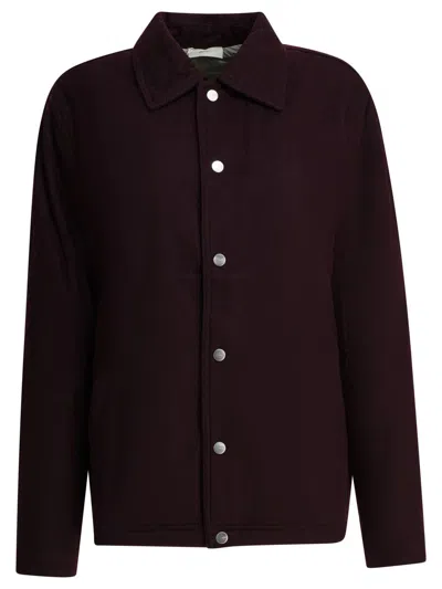 Autry Wool Blend Overshirt Jacket Jackets And Coats Bordeaux In Brown