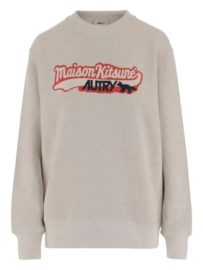 Autry X Maison Kitsune Cotton Sweatshirt In Gray