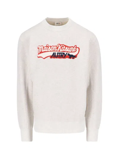 Autry X Maison Kitsunè Logo Sweatshirt In Gray