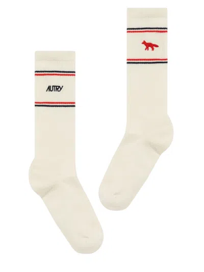 Autry X Maison Kitsune Autry X Maison Kitsunè Socks Main In Neutral