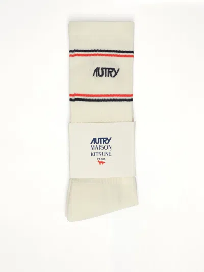 Autry X Maison Kitsune Socks In White