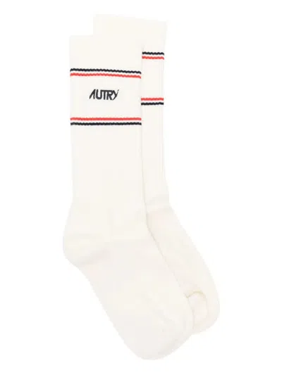 Autry X Maison Kitsuné Striped Logo Socks