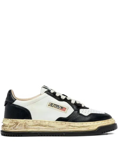 AUTRY X MAISON MIHARA YASUHIRO LOW-TOP SNEAKERS WITH PERFORATED DETAILING AND DISTRESSED SOLE