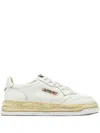 Autry X Maison Mihara Yasuhiro Low-top White Leather Sneakers With Perforated Detailing In White