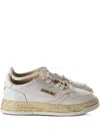 Autry X Mihara Yasuhiro X Autry Perforated Leather Sneakers In Green