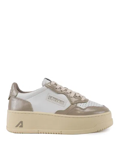 Autry Medalist Platform Sneakers In Leather In Multi