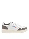 Autry Low Sneaker With Contrast Panels And Perforated Toe In White