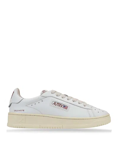 Autry Smooth Leather Low-top Sneakers With Perforated Detailing In White