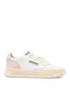 Autry Medalist Low-top Mixed Leather Sneakers In Gris