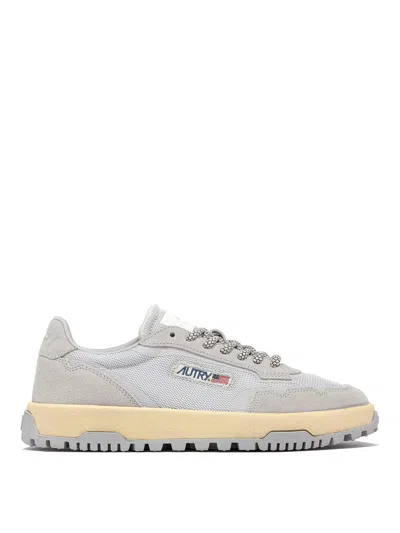 Autry Grey Wildpace Low Mesh And Suede Sneakers Wit