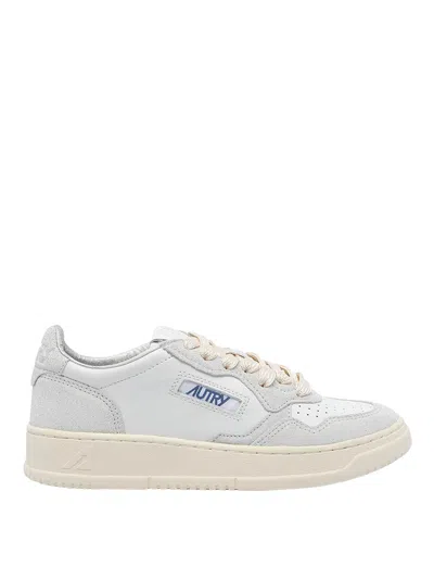 Autry White And Grey Medalist Low Sneakers