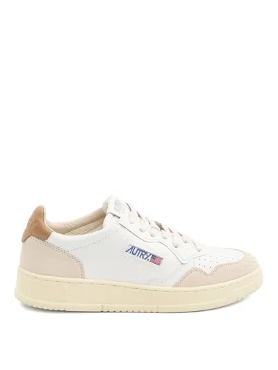Autry White And Caramel  Sneakers In Leather