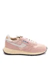 Autry Low Sneaker With Suede Panels And Rubber Sole In Pink