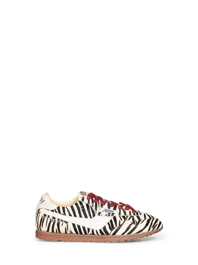 Autry Zebra-print Calf Hair Windspin Sneakers In Animal Print