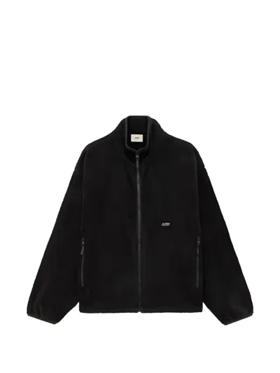 Autry Zip Fleece Jacket In Black
