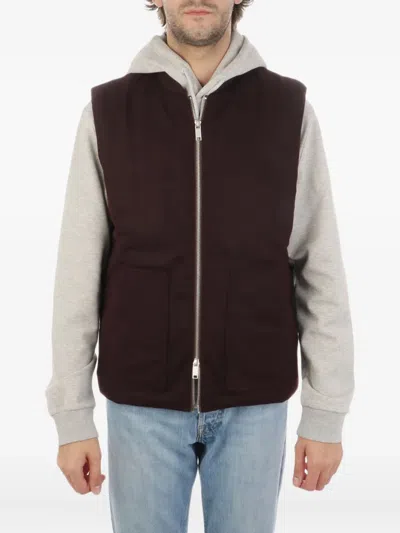 Autry Zip Pocket Gilet In Black