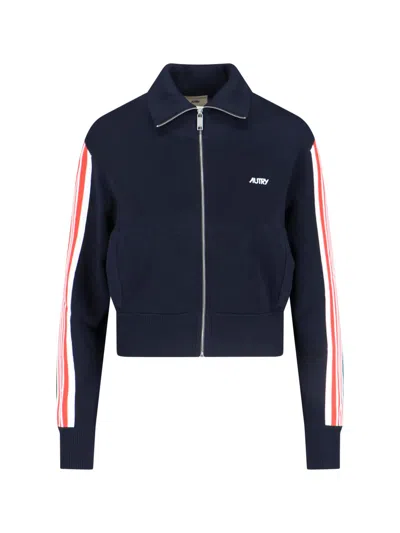 Autry Zip Sweatshirt In Blue