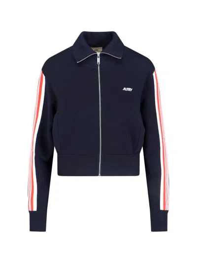 Autry Zip Sweatshirt In Blue