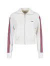 Autry White Viscose Blend Zip Sweatshirt In White