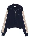 Autry Viscose Blend Zippered Sweatshirt Sweatshirts Blue In Blue