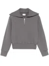 Autry Gray Cotton Sweatshirt With Zip In Jersey Stone
