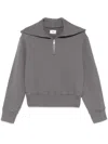 Autry Gray Cotton Sweatshirt With Zip In Jersey Stone