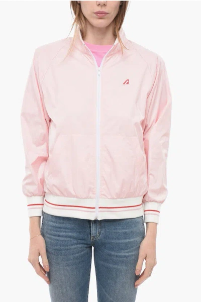 Autry Zipped Closure Solid Color Tennis Academy Bomber In Pink