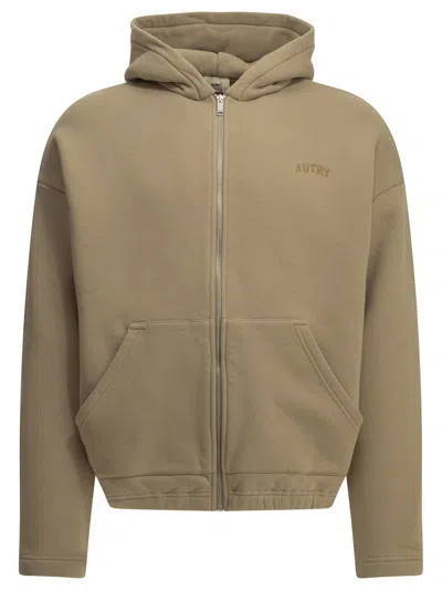 Autry Zip-up Sweatshirt With Logo In Animal Print