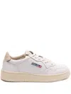 Autry White Medalist Low Sneakers In Leather With Snake Diamond Print