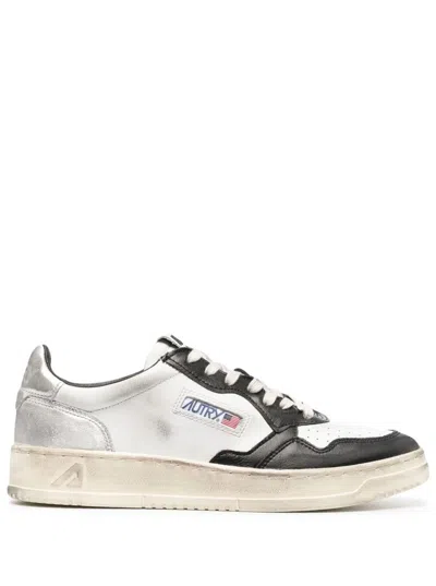 Autry Leather Medalist Sneakers Panelled Perforated Toebox In White