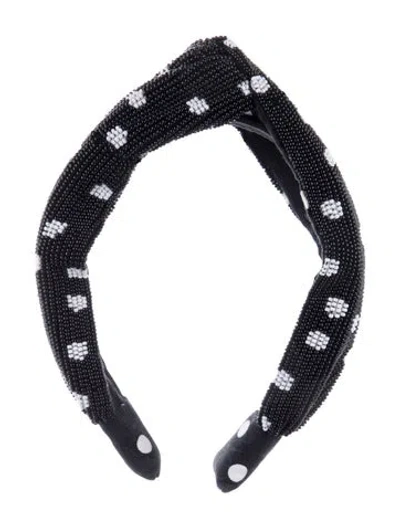 Pre-owned Autumn Adeigbo Beaded Headband In Black