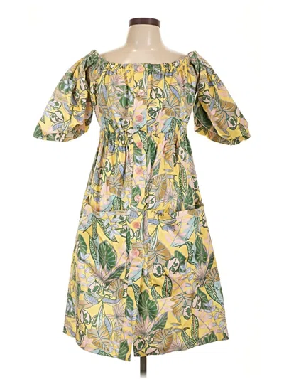 Pre-owned Autumn Adeigbo Casual Dress In Yellow