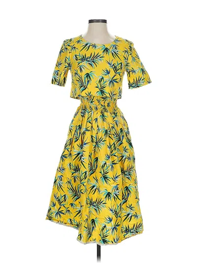 Pre-owned Autumn Adeigbo Casual Dress In Yellow