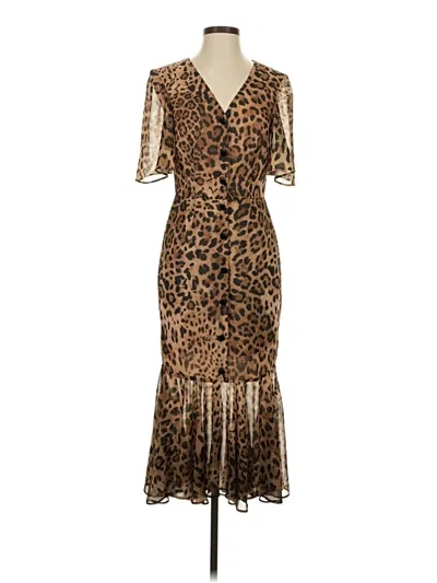 Pre-owned Autumn Adeigbo Cocktail Dress In Brown