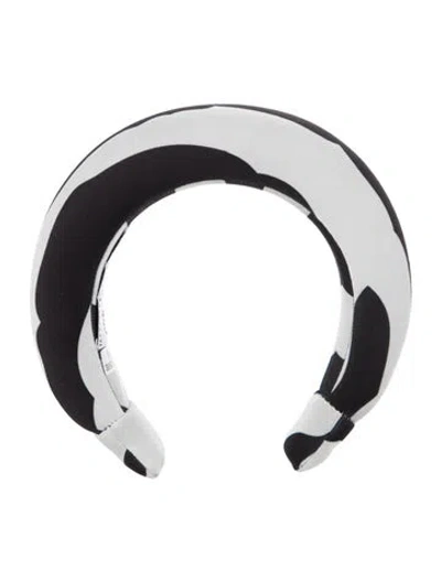Pre-owned Autumn Adeigbo Colorblock Pattern Jumbo Headband In Black/white