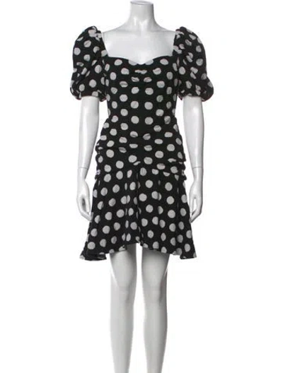 Pre-owned Autumn Adeigbo Floral Print Midi Length Dress In Black