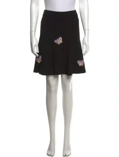 Pre-owned Autumn Adeigbo Graphic Print Mini Skirt In Black