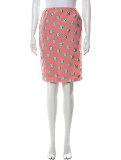 Pre-owned Autumn Adeigbo Patterned Knee-length Skirt In Pink