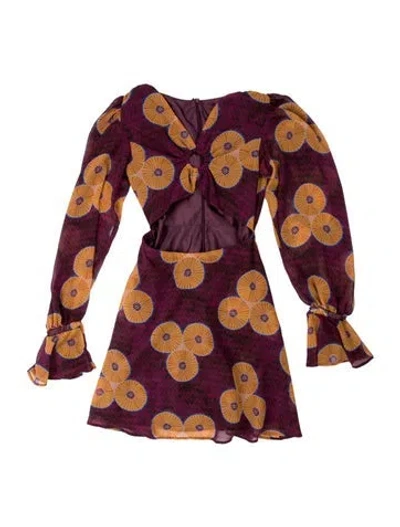 Pre-owned Autumn Adeigbo Patterned Midi Length Dress In Multi