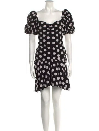 Pre-owned Autumn Adeigbo Polka Dot Print Mini Dress In Black